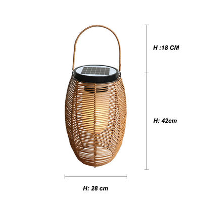 Lâmpadas solares de rotinhas de exterior tecidas Lanterna à prova d'água Para jardim paisagístico