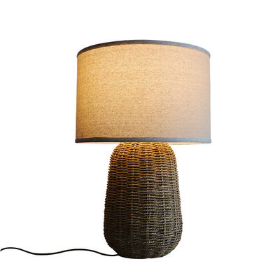 Lâmpada de mesa de Rattan sustentável, Lâmpada de cama de Rattan durável