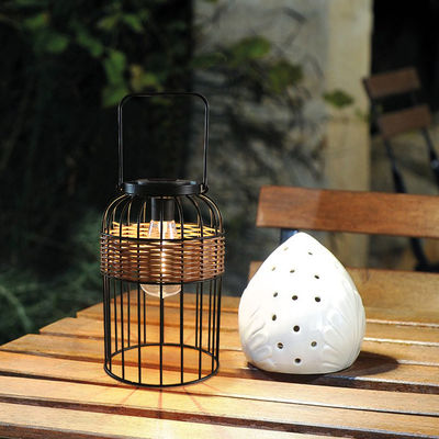 Lâmpadas solares portáteis de tecido de rotão para balcão
