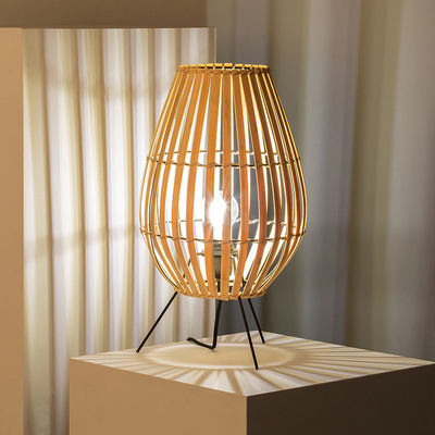 Lâmpada de Rattan Moderno de Estilo Chinês Para Quarto de Cama Sala de Chá ao Lado da Cama