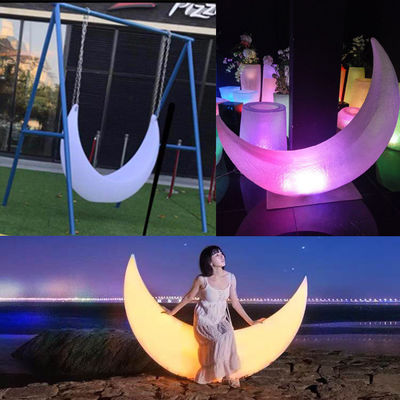 Decoração do evento brilhante plástico led balanço de lua