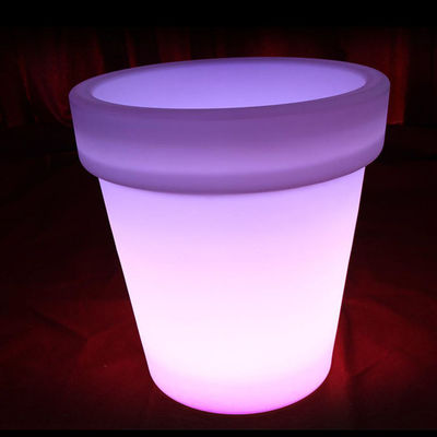 Plantador de luz recarregável LED, Plantadores iluminados ao ar livre, redondo, de cor variável
