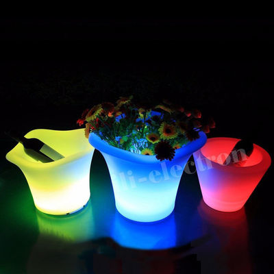 PE plástico LED balde de gelo 16 cores mudando com bateria de lítio recarregável