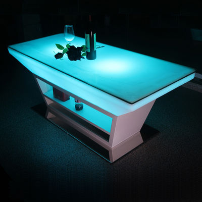 Tabela de coquetel LED de plástico PE com modos de iluminação de estroboscópio e alimentada por bateria de lítio recarregável