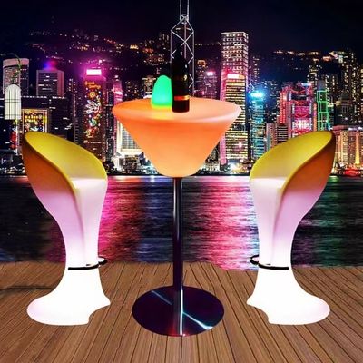 Remote Control Adaptador manual PE Plástico Iluminado LED Cocktail Table para discotecas