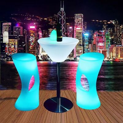 Remote Control Adaptador manual PE Plástico Iluminado LED Cocktail Table para discotecas