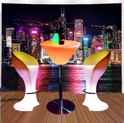 Remote Control Adaptador manual PE Plástico Iluminado LED Cocktail Table para discotecas