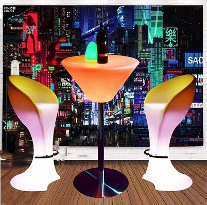 Remote Control Adaptador manual PE Plástico Iluminado LED Cocktail Table para discotecas