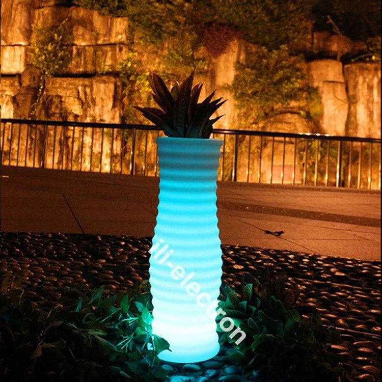 Controle remoto LED Floral Pot, Decorativo Iluminado Plantas Pot Para Casa