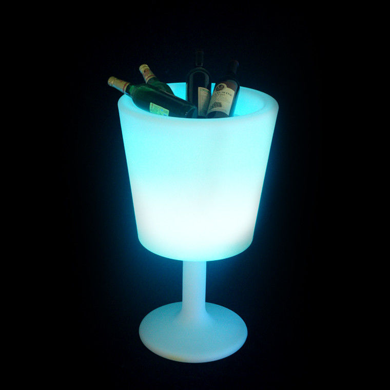 Controle sem fio de plástico brilhante led balde de gelo com suporte para interior e exterior