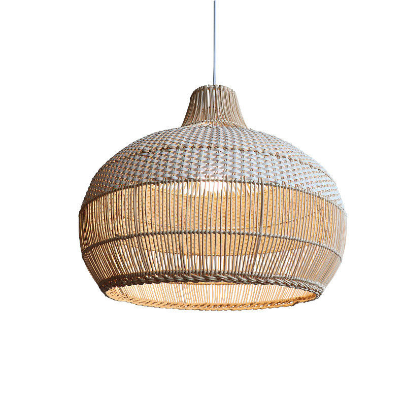 Lâmpada de Pendente de Rattan de Bambú, Lâmpada de Tecto de Víncola para Decoração de Casa Interior