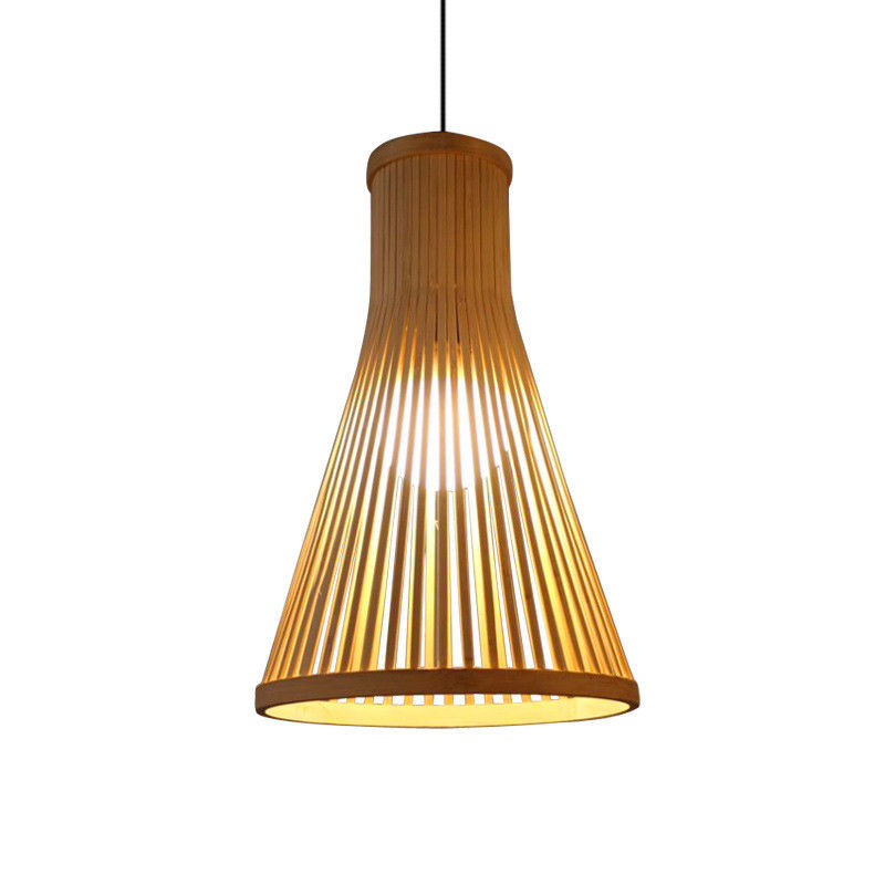 Lâmpada de Pendente de Rattan personalizada, Lâmpada de Bambú de Tecido Nórdico para Iluminação Interior