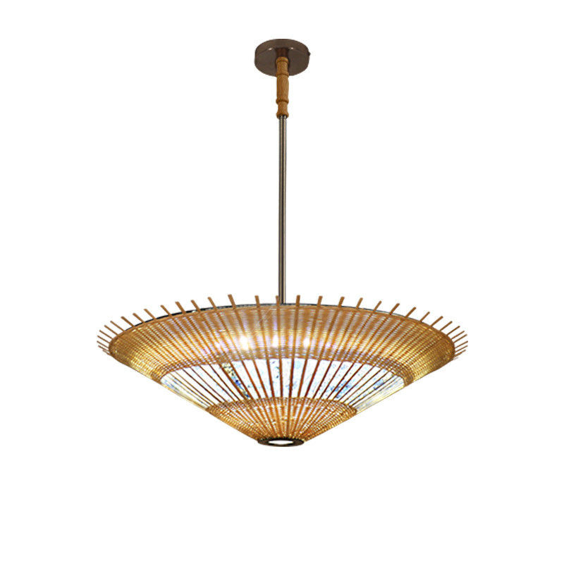 OEM Pendente de Rattan de Bambú Forma de guarda-chuva de luz para decoração de casa