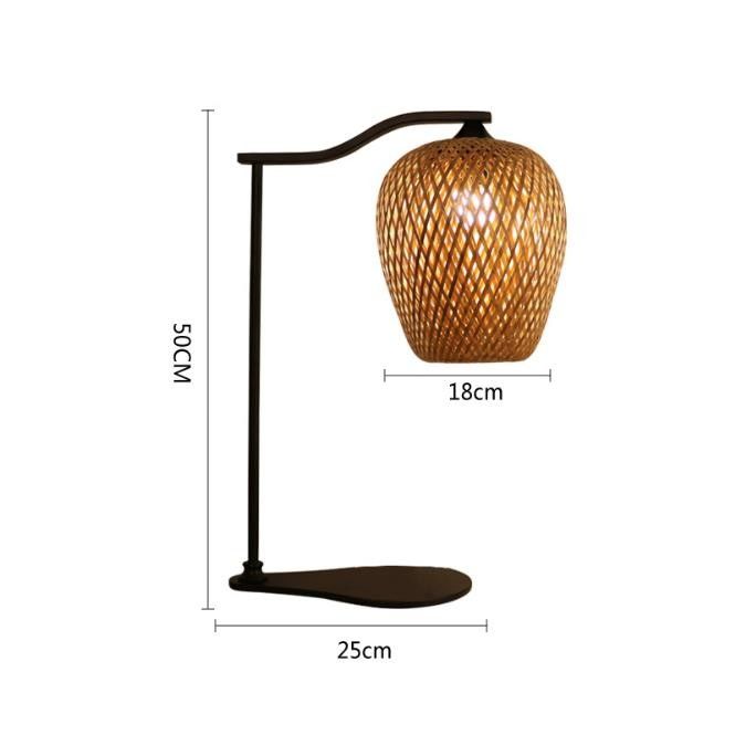 Atmosfera Lâmpada de mesa de Rattan, Lâmpada de mesa de bambu Para decoração interior
