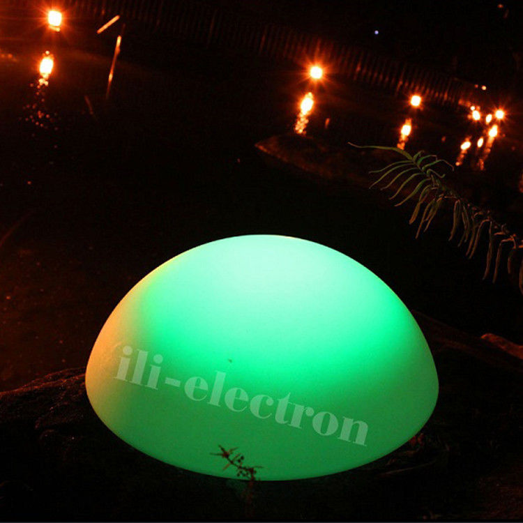 PE plástico LED luz semi-esfera recarregável para decoração de Natal