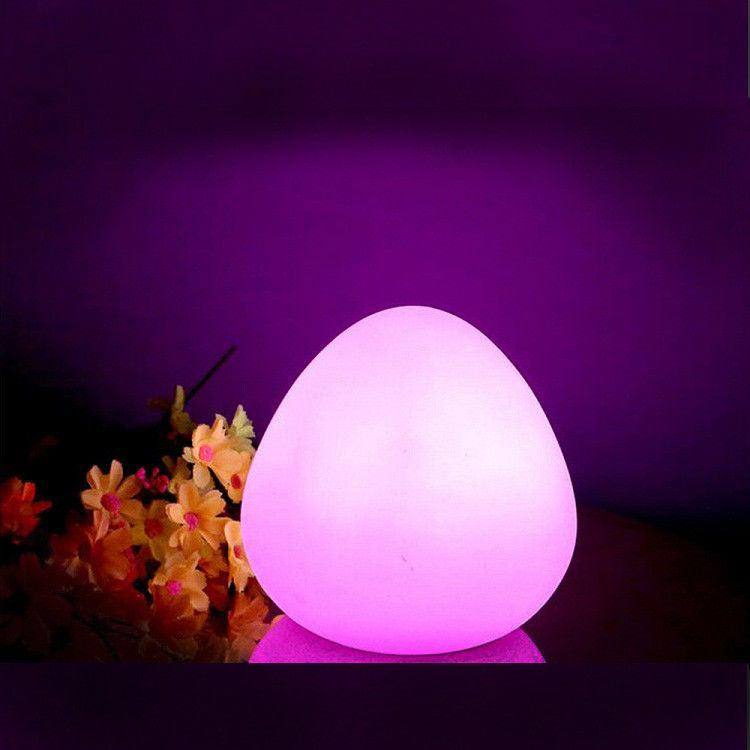 Lâmpada de LED colorida em forma de ovo, sem fio, com controle remoto