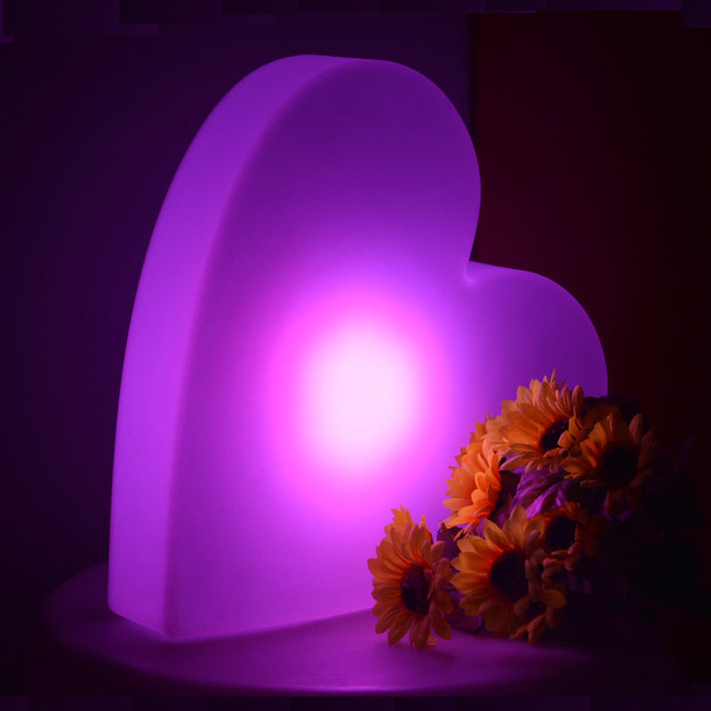 Lâmpadas de piscina de plástico, luzes LED, luzes de coração, cores variáveis, recarregáveis.