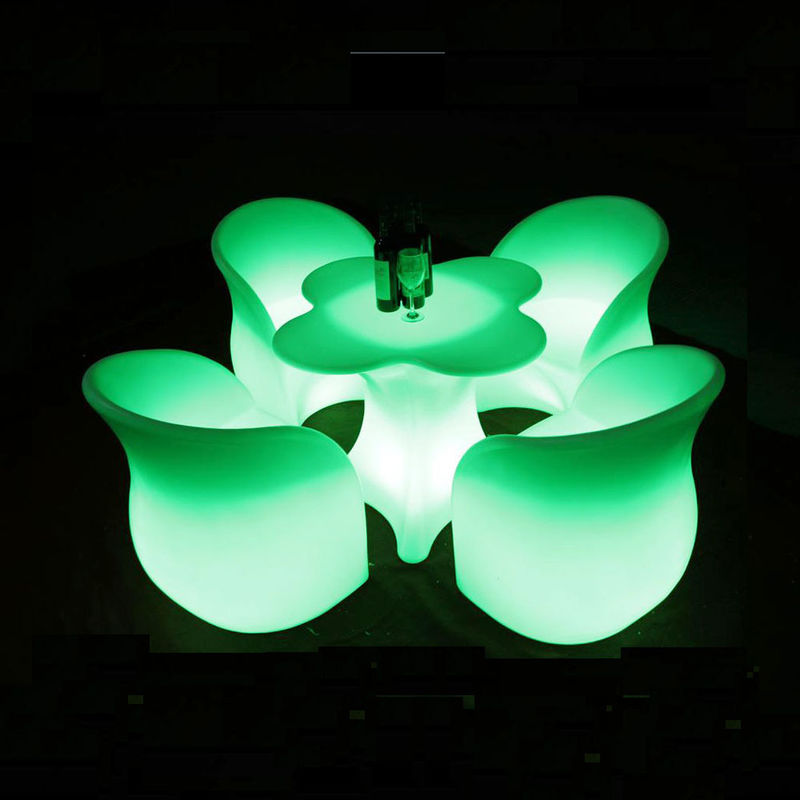 Mobiliário de ar livre em forma de flor exclusivo para eventos luminosas cadeiras de clube noturno