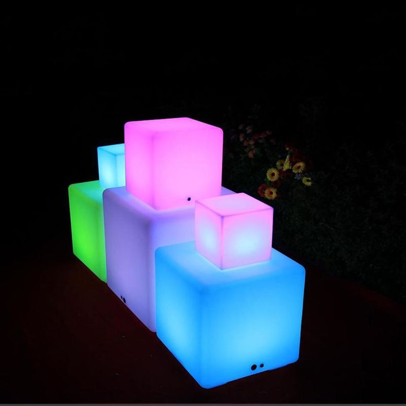 IP65 resistente à água luz LED exterior de cubo 16 cores mudando para banquinhos de jardim