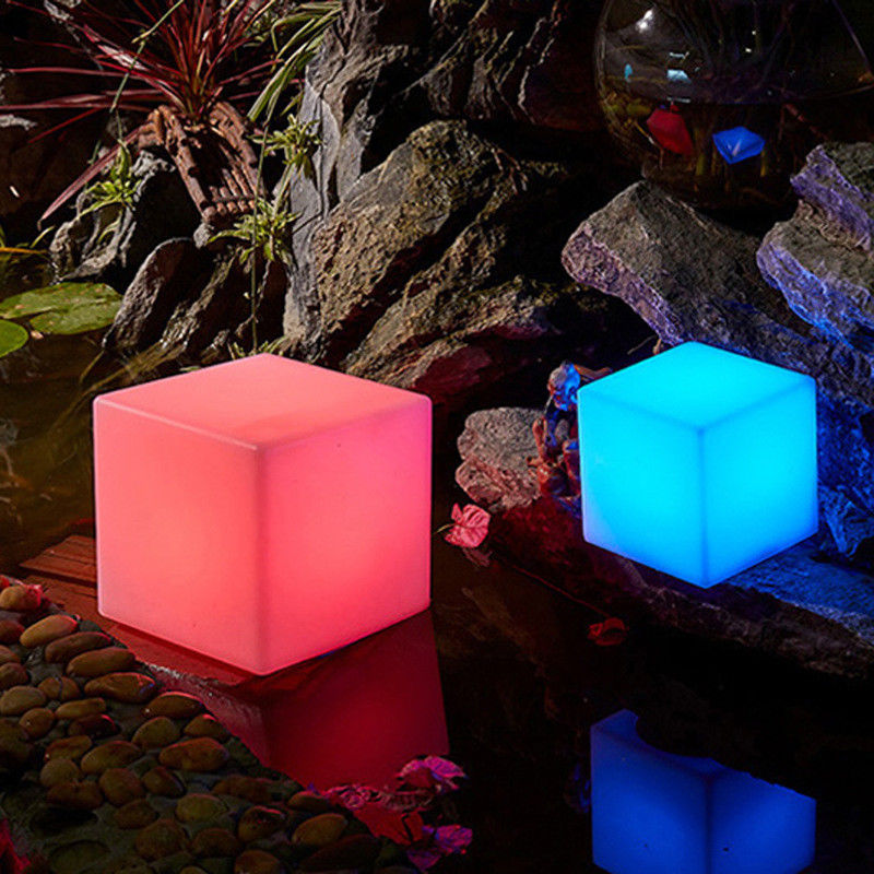 Controle remoto LED Cubo Luz noturna Iluminado Rgb Câmbio de cor Bateria recarregável