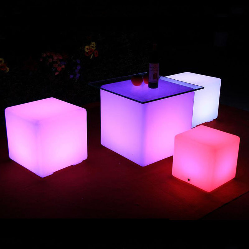 Controle remoto Rgb Bateria recarregável de plástico Luz de cubo iluminado