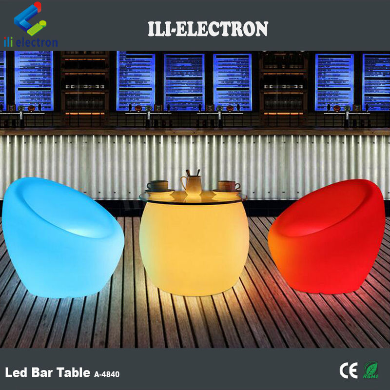 Iluminado Iluminado Bar Stools Material de plástico criativo 16 cores mudando