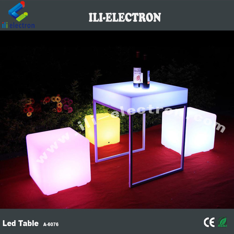 RGB colorido design moderno iluminado led mesa para clube noturno