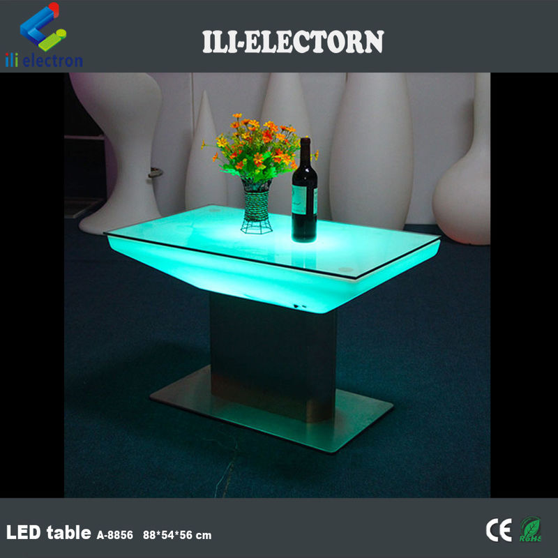 Mobiliário de bar colorido LED mesa brilhante iluminação mesa de café