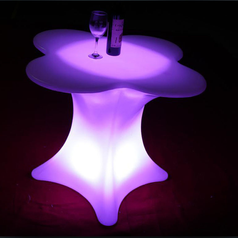 Mobiliário de bar de mesa iluminada em forma de flor