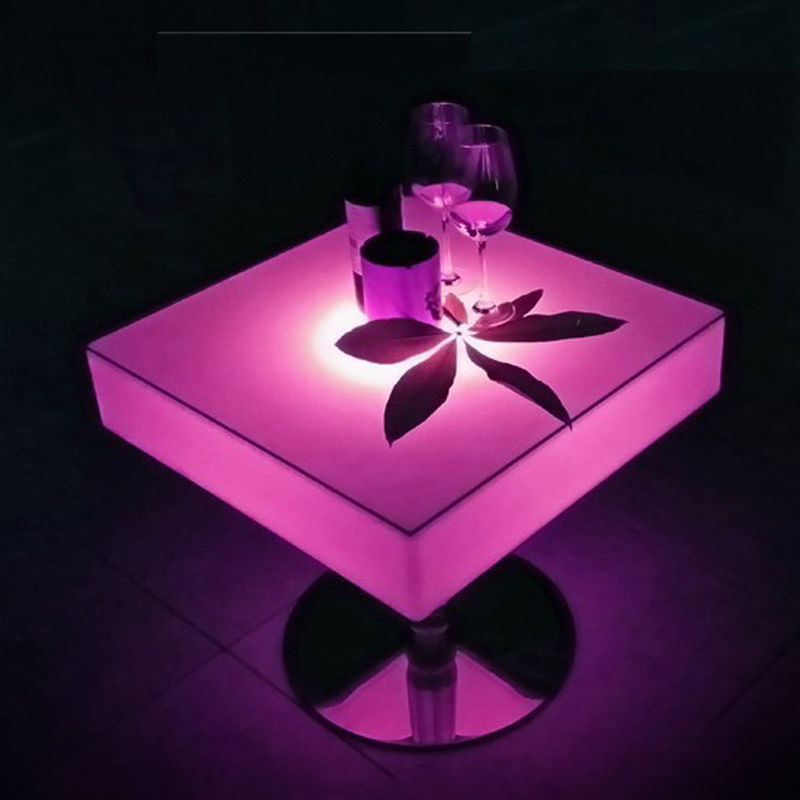 Tabela de bar LED de plástico que muda de cor Tabelas de café de cocktail