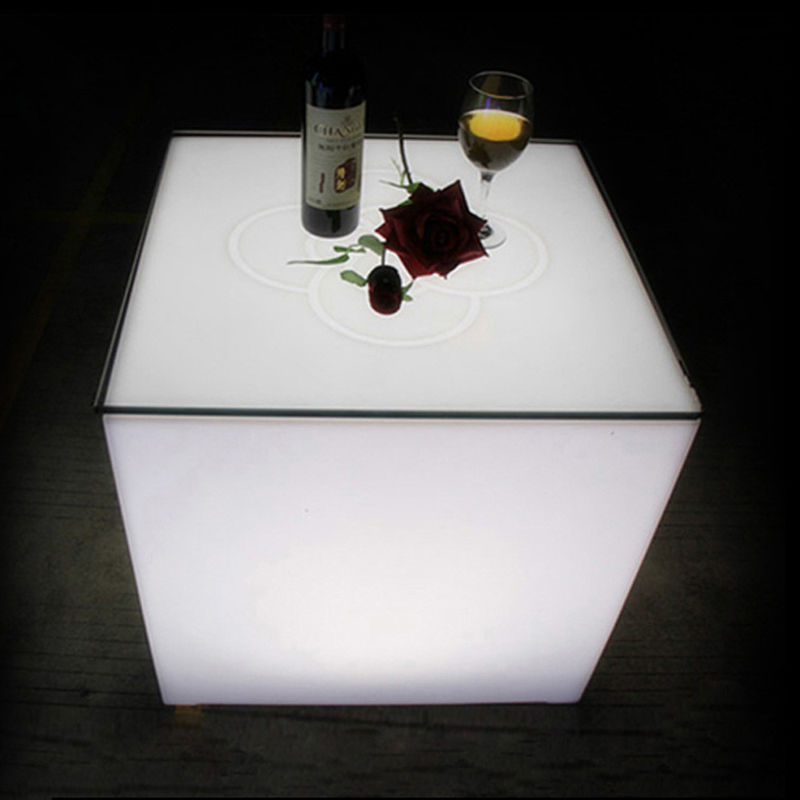 Materiais de PE, assento de cubo LED para mesa de cubo led de decoração