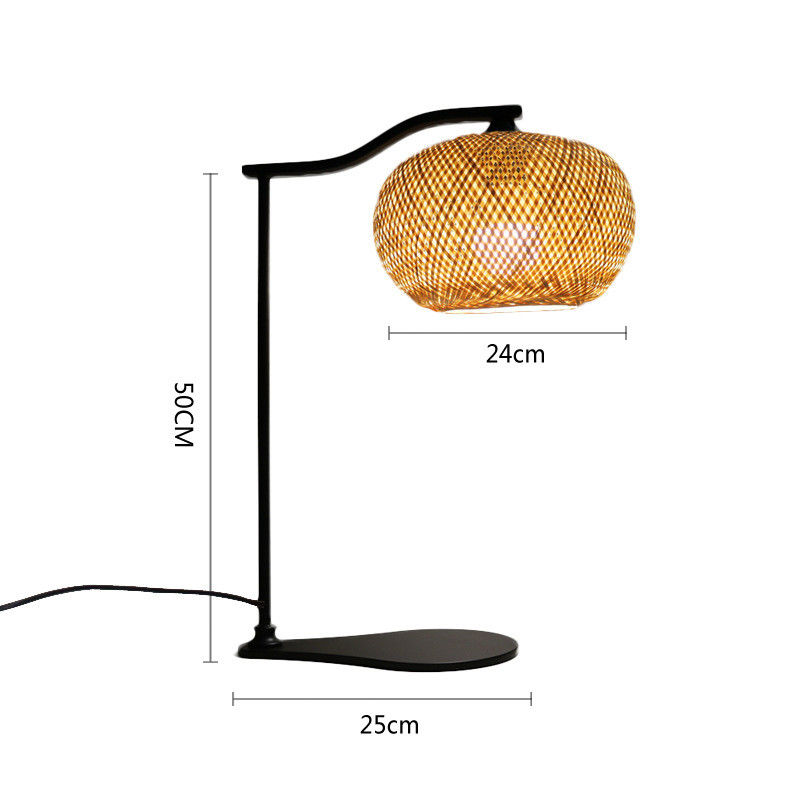 Lâmpada de mesa de cama de bambu personalizada 2700K Branco suave e quente para decoração doméstica